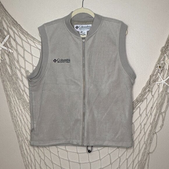 COLUMBIA SPORTSWEAR COMPANY Beige Fleece Full Zip Vest L - Picture 1 of 7